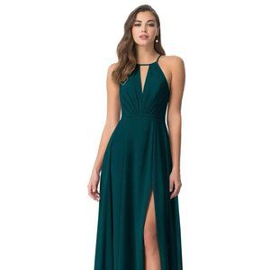 Azazie Evalleen - Pine Green Bridesmaid Dress - Size 6 unaltered